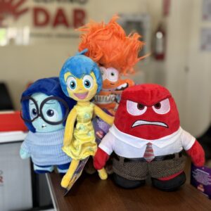 Pack Peluches Intensamente x 4: Alegría, Furia, Tristeza y Ansiedad