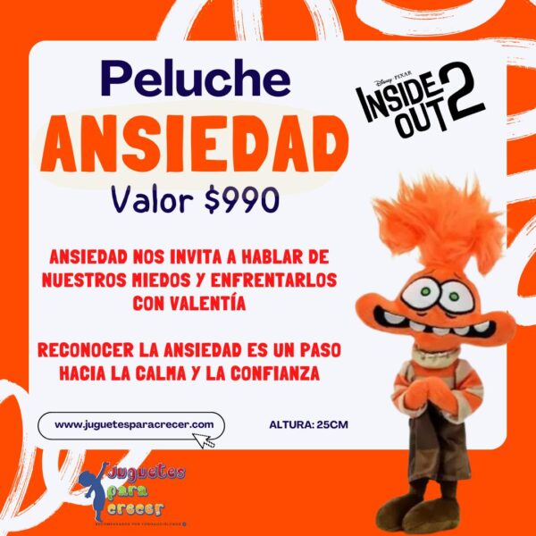 Pack Peluches Intensamente x 4: Alegría, Furia, Tristeza y Ansiedad - Imagen 9