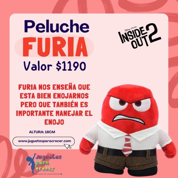 Pack Peluches Intensamente x 4: Alegría, Furia, Tristeza y Ansiedad - Imagen 5