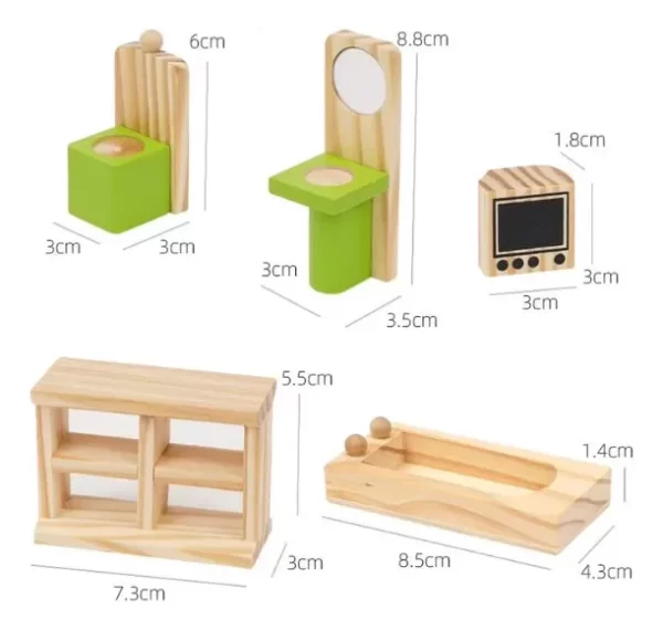 Casita de muñecas con muebles - Imagen 3