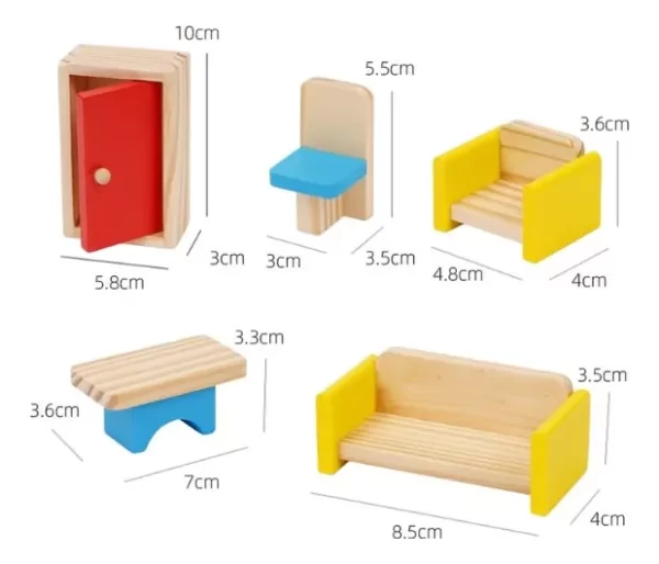 Casita de muñecas con muebles - Imagen 4