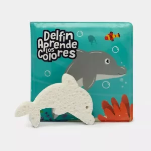 LIBRO DE BAÑO DELFIN APRENDE LOS COLORES + ESPONJA