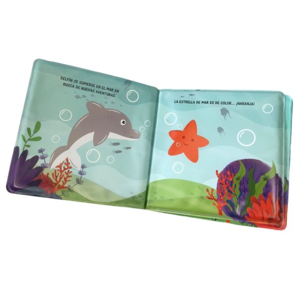 LIBRO DE BAÑO DELFIN APRENDE LOS COLORES + ESPONJA - Imagen 2