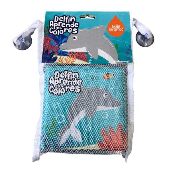 LIBRO DE BAÑO DELFIN APRENDE LOS COLORES + ESPONJA - Imagen 3