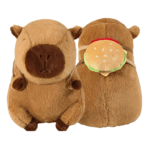 Peluche Capibara con Hamburguesa – 40 cm (Marca: Phi Phi)