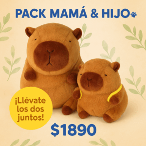 Pack Peluches Capibaras Mamá & Hijo