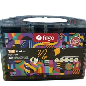 Valija Filgo 48 Marcadores TNT – Pintura al Agua | Múltiples Superficies