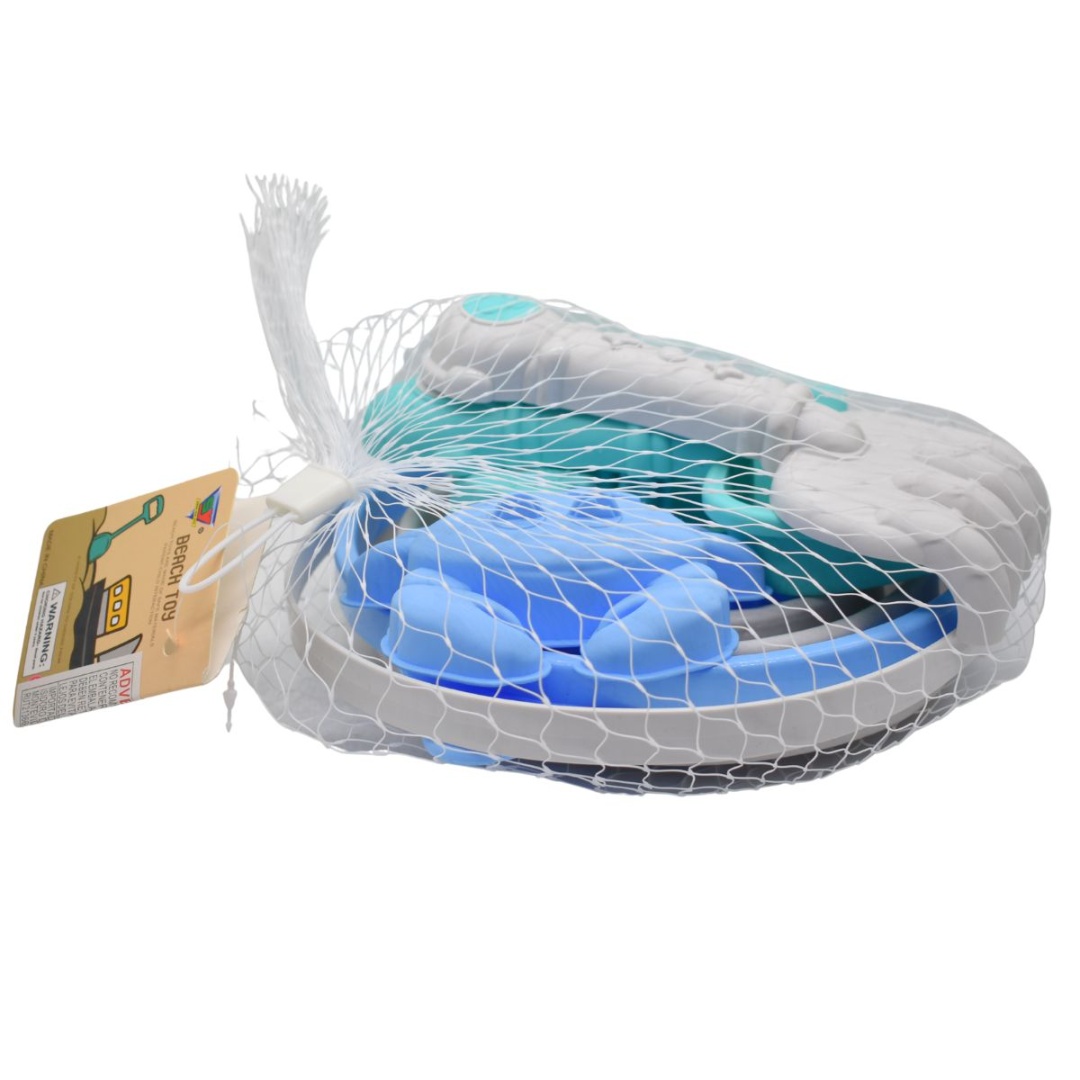 Balde de playa celeste plegable con accesorios. - Imagen 4