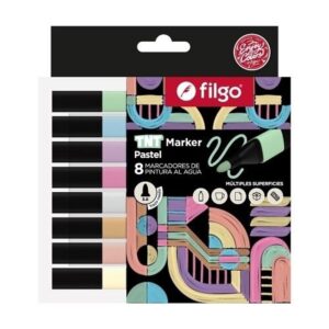Marcadores Filgo TNT Marker 3.0 – x8 Colores Pastel