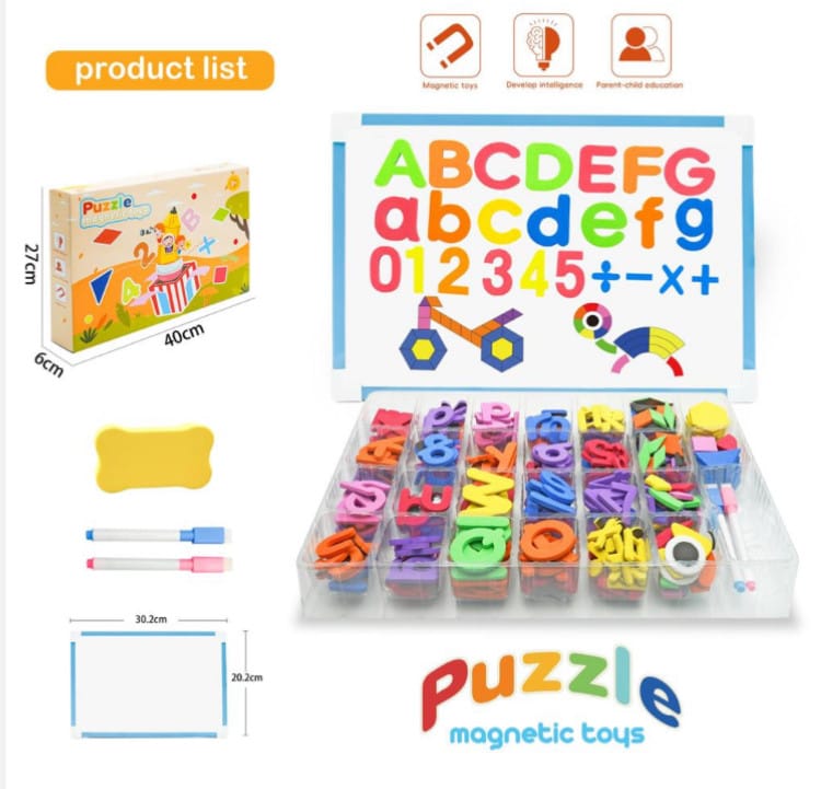Pizarra Magnética con Letras, Números y Figuras