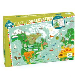 Puzzle Observación Mapa Mundo 200 Piezas + Libro