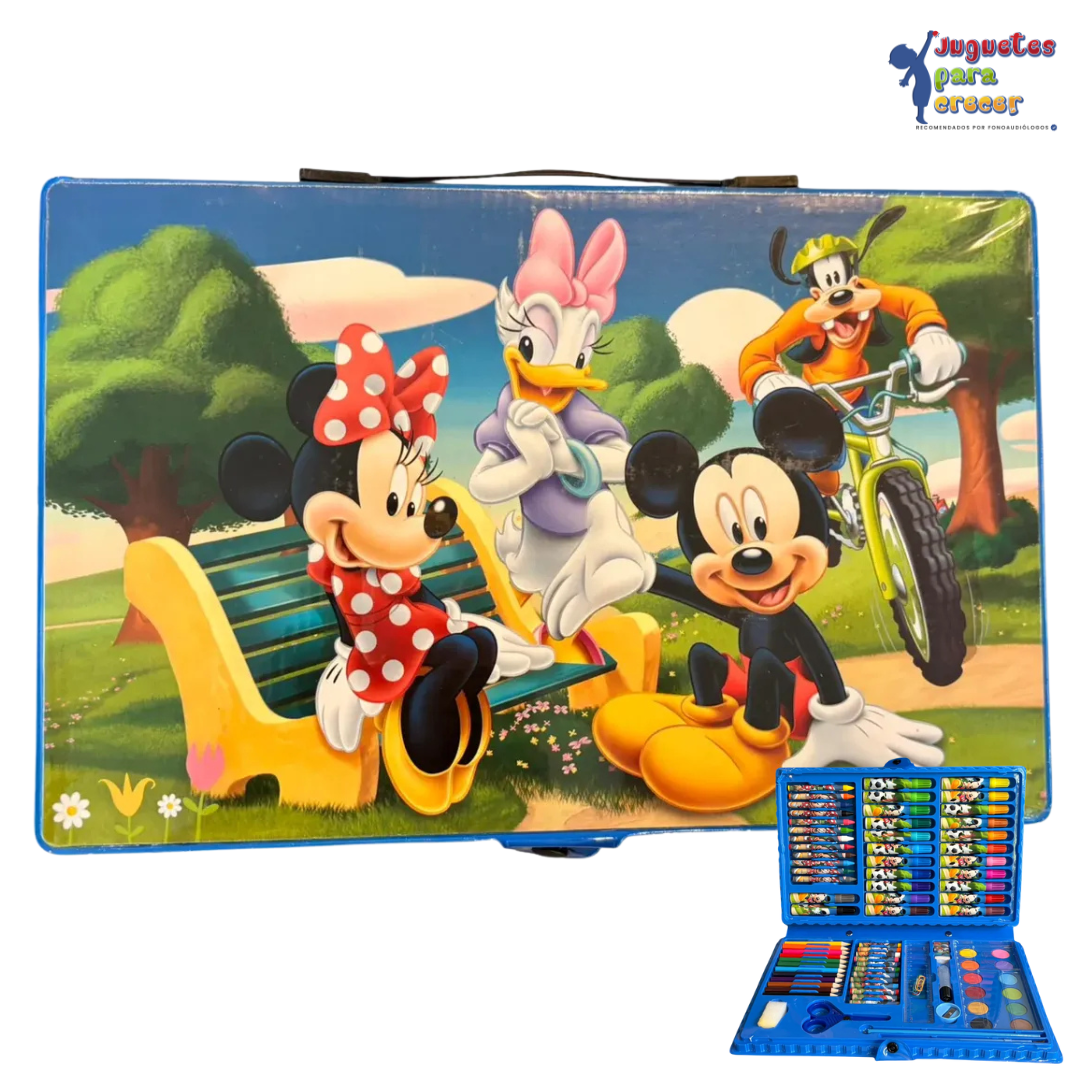 Valija Artística Mickey Mouse – Set de Arte Completo (99 piezas)